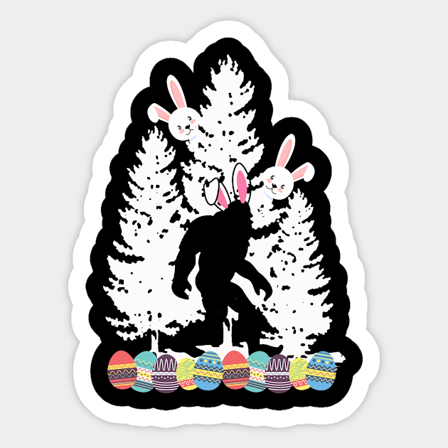 Easter Bunny Bigfoot Sticker by The WYLD Tribe